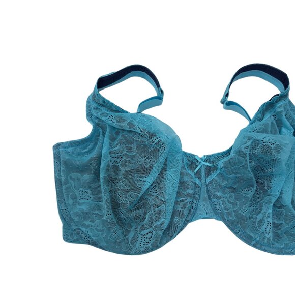 Cacique Light Blue Lace Underwire Bra 40I Adjustable Straps Comfortable Fit - Picture 2 of 13